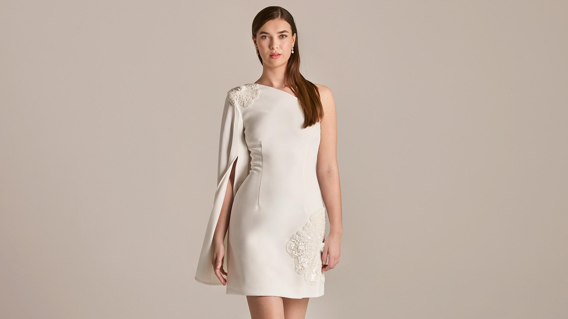 Mini kort brud klänning